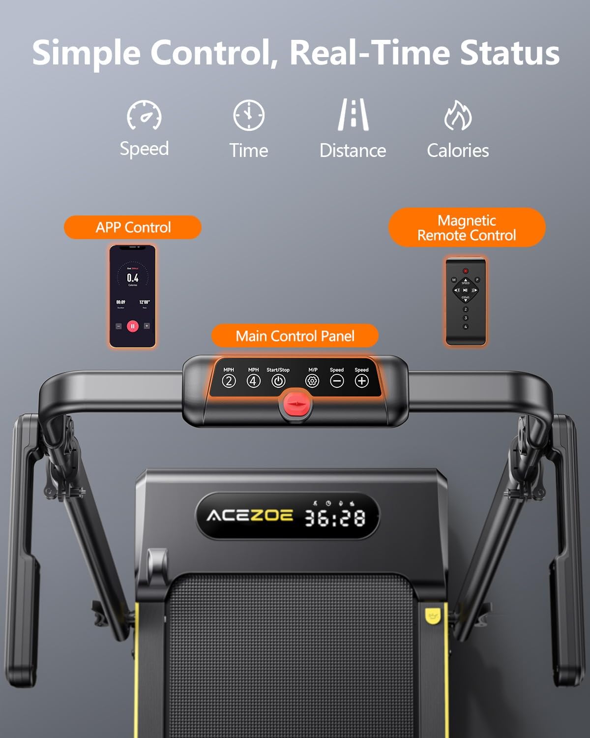 3 in 1 Under Desk Treadmill with Incline, Walking Pad with Removable Desk Workstation, Adjustable Height for Different Need, 300lbs Capacity, Foldable Compact for Home Small Office - Image 7