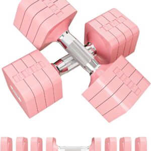 15LB 20LB 40LB 50LB Adjustable Dumbbell Set Free Weights Dumbbells Set for Women Men Hand Weights Sets Adjust Dumbbell Weight Sets for Home Gym Exercise Workout Strength Training Equipments