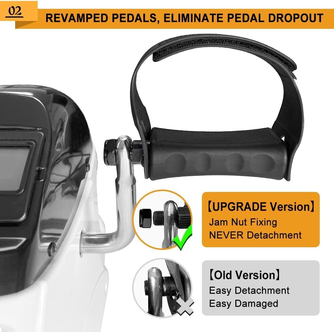 Under Desk Bike Pedal Exerciser, Portable Mini Exercise Bike with LCD Display for Home/Office, Desk Cycle for Leg/Arm with Handle, Leg Exerciser While Sitting for Seniors - Image 3