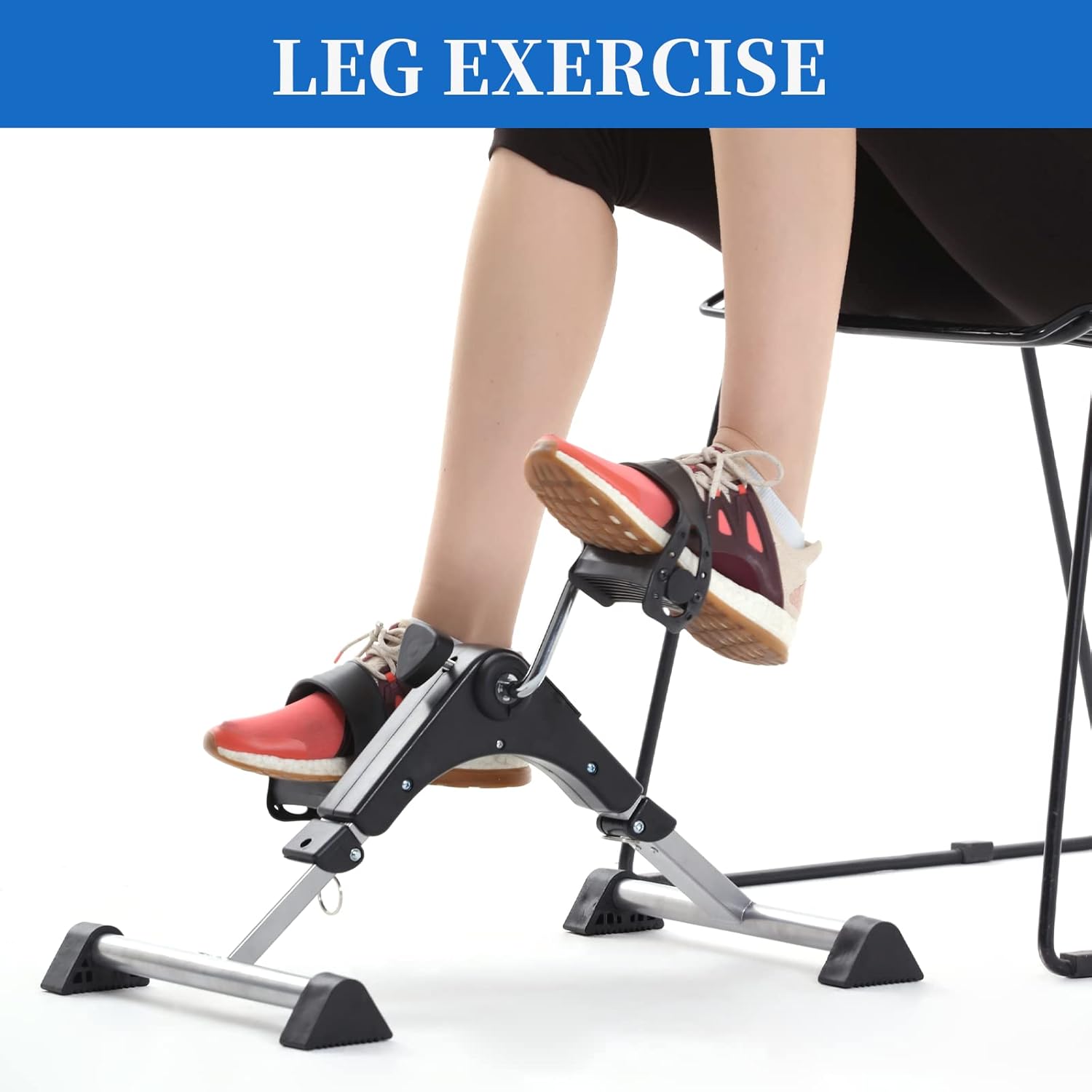 Under Desk Bike Pedal Exerciser, Portable Foldable Mini Stationary Exercise Bike for Home, Rehabilitation Peddler Machine - Image 6