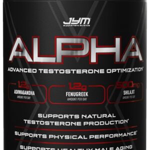 Alpha JYM X Advanced Hormone Optimization, Vitality, Optimization, DHEA, Ashwagandha, Boron, Shilajit, Fenugreek, Eurycoma, Damiana, Quercetin, DIM, JYM Supplemental Science, 240 Vegetarian Capsules