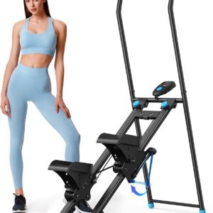 MERACH Stair Stepper for Home Gym Exercise, New Version Stairmaster for Full-Body Workout, Compact Folding Stair Climber with Extended Step Range, Adjustable Handlebar/Pedal
