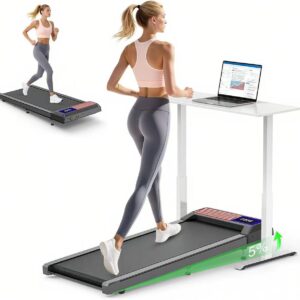 Walking Pad Treadmill with 0%-5% Incline and APP Sync, Small Compact Under Desk Treadmills for Home and Office with Remote Control and LED Display, 2.5HP
