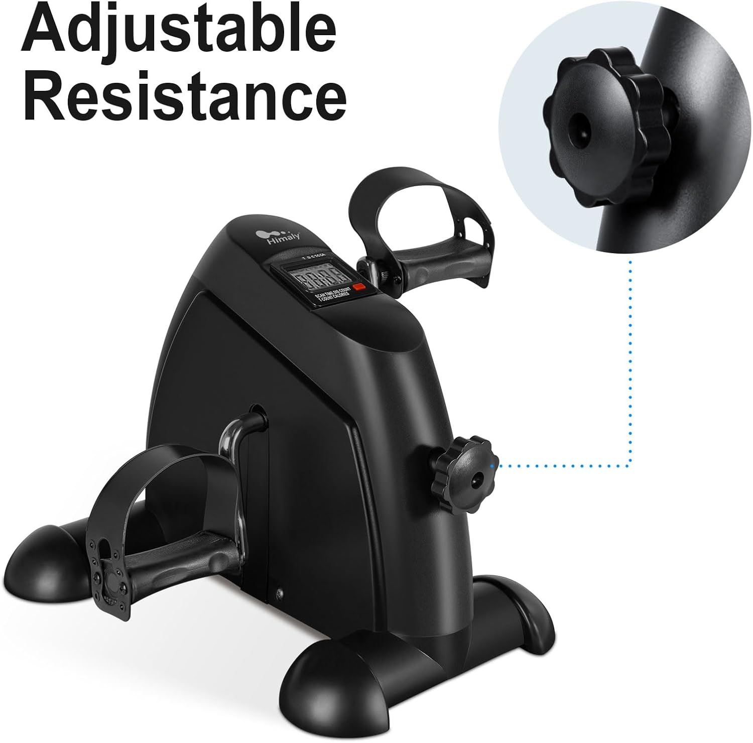 Mini Exercise Bike, himaly Under Desk Bike Pedal Exerciser Portable Foot Cycle Arm & Leg Peddler Machine with LCD Screen Displays - Image 3