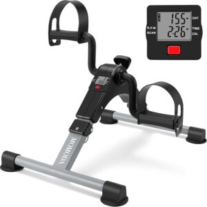 MOMODA Under Desk Pedal Exerciser Mini Bike for Leg/Arm – Foldable Peddler With LCD Display for Home/Office