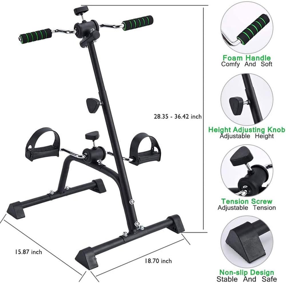 Pedal Exerciser Bike Hand Arm Leg and Knee Peddler Adjustable Fitness Equipment for Seniors, Elderly Home Pedal Exercise Bike for Total Body, with Gift Box - Image 2
