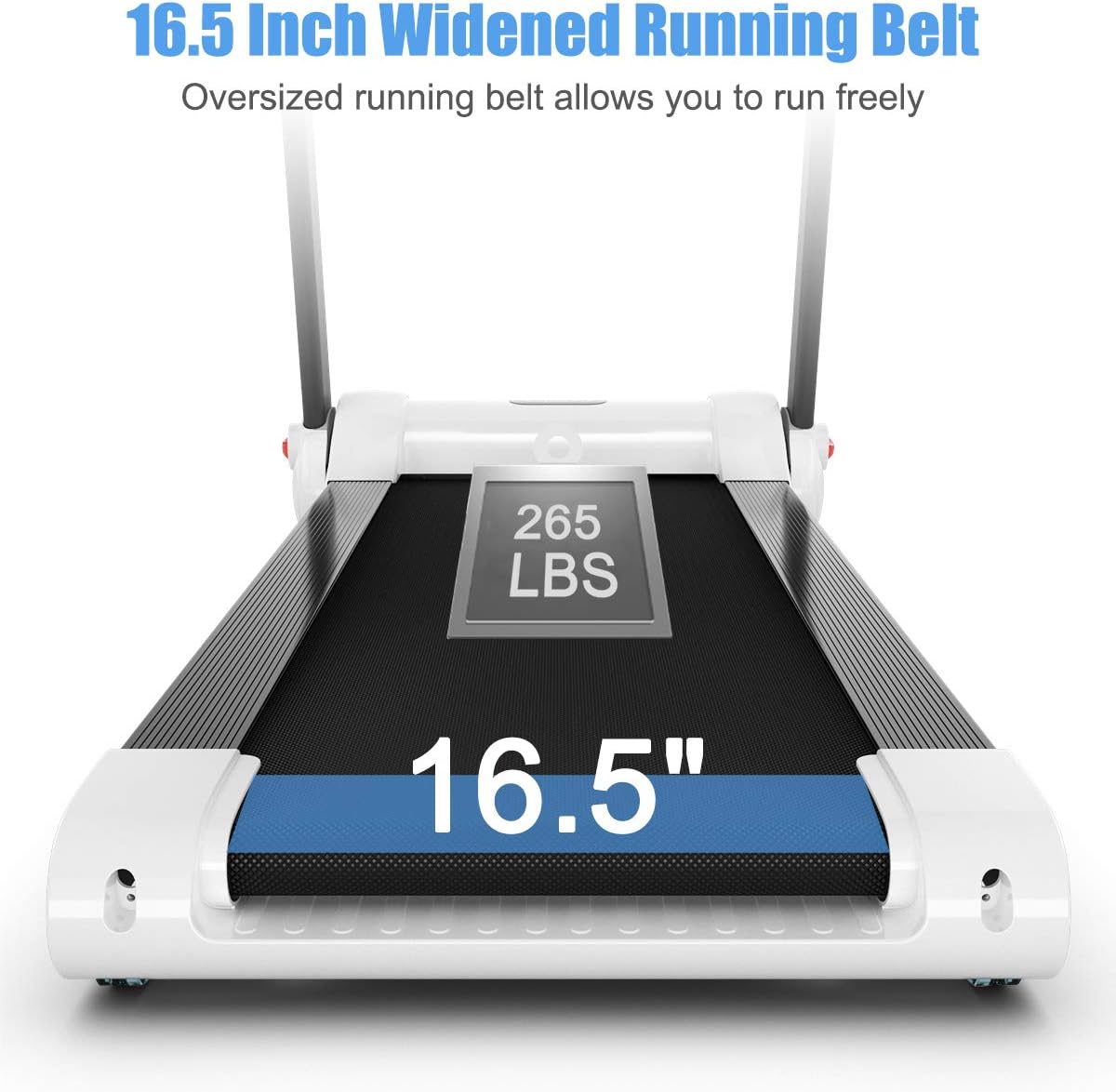GYMAX Folding Treadmill, Smart APP Control Running Machine, LED Monitor & Adjustable Device Holder, Portable Treadmill for Home Gym Small Apartment - Image 6