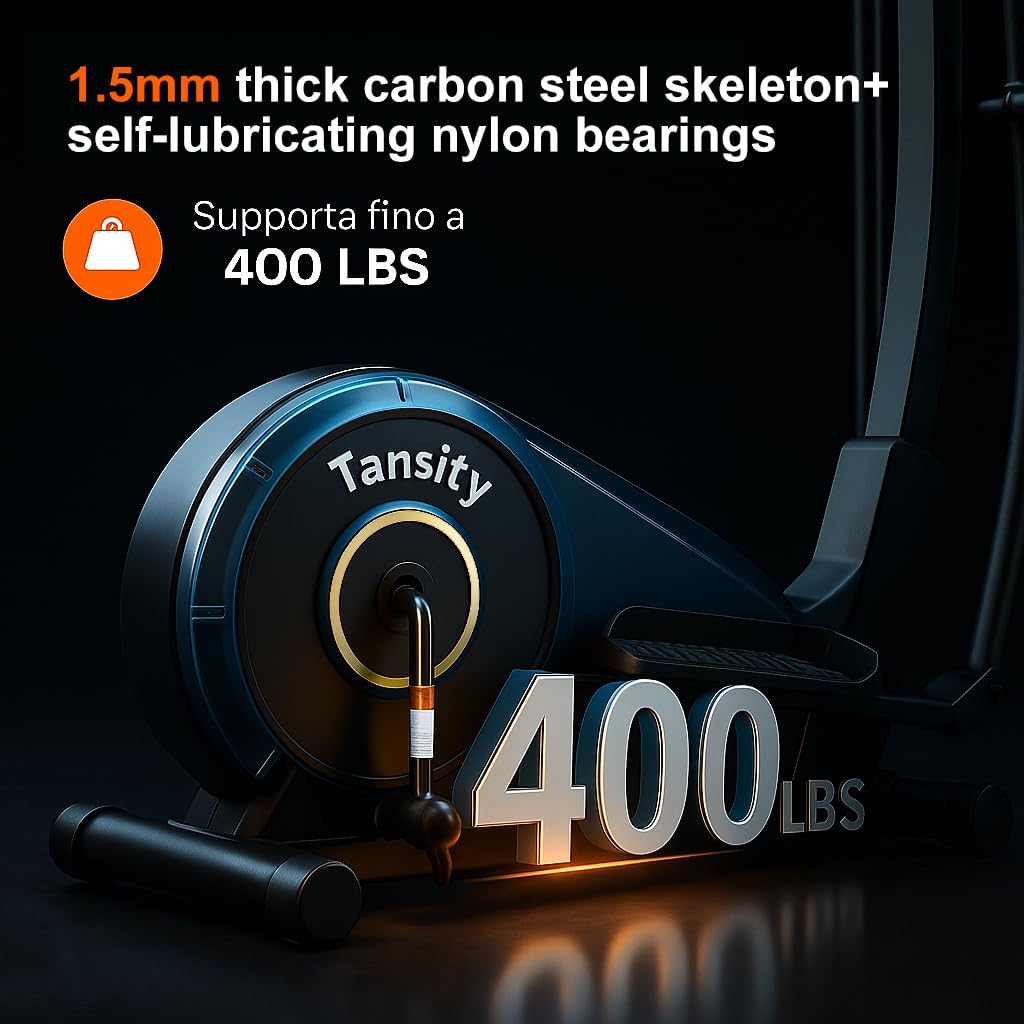 Elliptical Machine,Exercise for Home with 8-Level Resistance&Hyper-Quiet Magnetic Driving System & Pulse Rate Grips & APP Link,Easy and Movement &15.5IN Stride,400LBS Weight Capacity - Image 4
