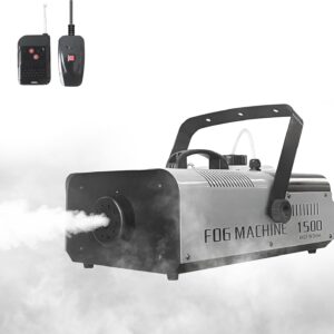 1500 Watt Fog Machine Indoor/Outdoor, Halloween Smoke Machine with Auto Mode and Wired Remote Control for Wedding, Parties and Stage Effect,20000 CFM Haze machine