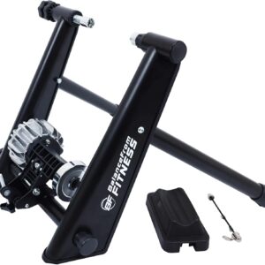 Bike Trainer Stand Steel Bicycle Exercise Fluid Magnetic Stand with Front Wheel Riser Block