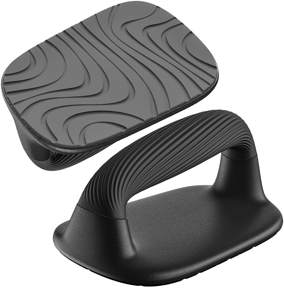 BeneLabel Push Up Bars Black Pushup Handles with Bottom Anti-Slip Pad Push Up Handles for Floor Soft Plastic Strength Training Pushup Stands with Comfortable Grip