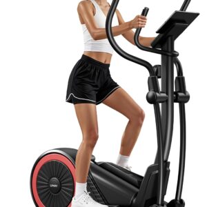UMAY Elliptical Machine for Home, Elliptical Exercise Machine with 8 Levels Resistance & Pulse Rate Grips, Silent Magnetic Elliptical Trainer with 15.5″ Stride and LCD Monitor