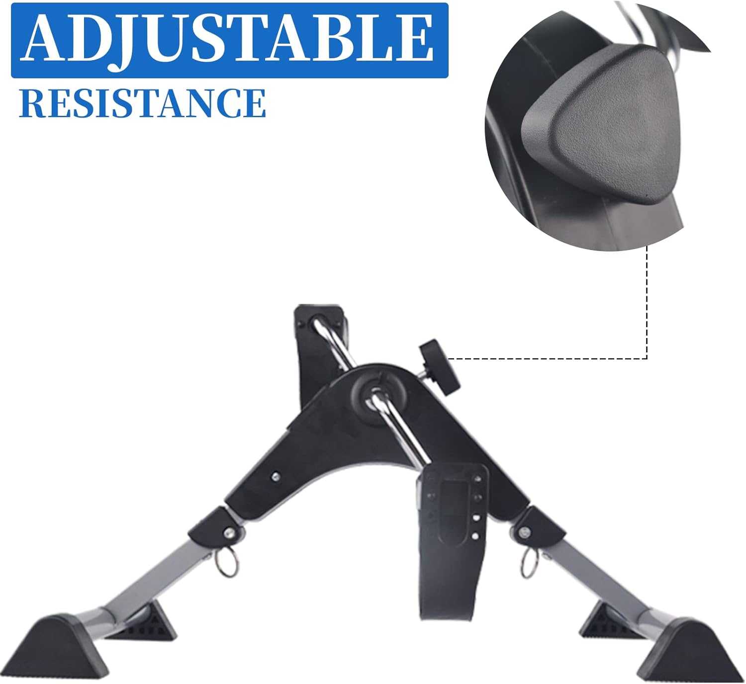 Under Desk Bike Pedal Exerciser, Portable Foldable Mini Stationary Exercise Bike for Home, Rehabilitation Peddler Machine - Image 7