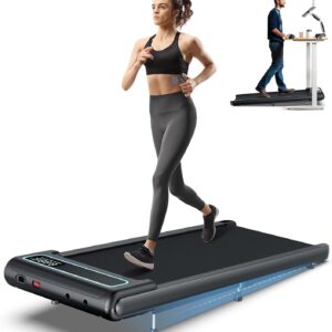 COZYINN Walking Pad Treadmill with 10% Incline, Under Desk Treadmills for Home Office, Portable Small Walking Pad with Mute Remote Control, 265 lbs Capacity, 2.5HP, Work with KINOMAP Apple Health