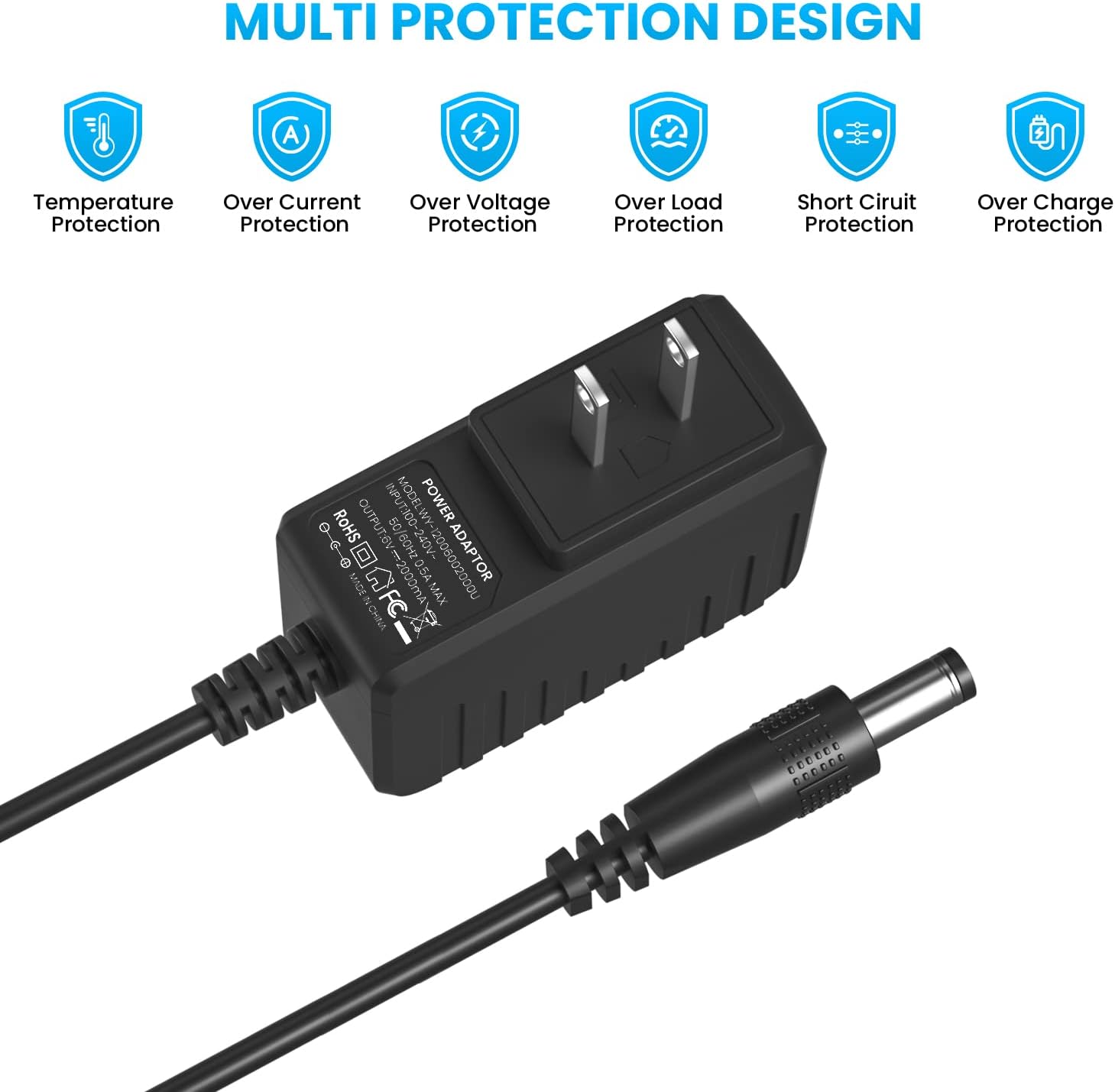 6V 2A Power Supply Adapter for ProForm Elliptical Smart Strider 480 490 500 600 LE, 390 395 475 510 E, 510EX, 400 700 Cardio Cross Trainer Exercise Bike Replacement Charger Cord (9.8 ft) - Image 6