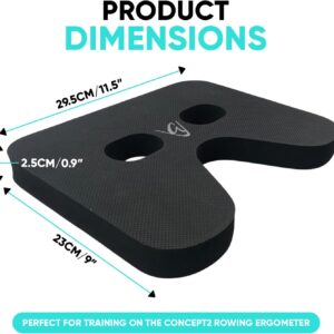Godfrey Ergo Rowing Machine Seat Cushion – Anti-Slip Neoprene Rower Pad with Textured Rubber Surface for Concept2 Models, Water Rower, Recline Bikes, Peloton, Rowing Boats