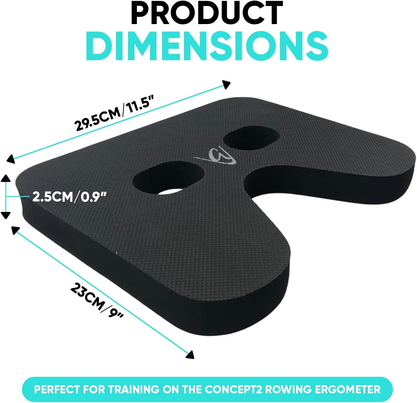 Godfrey Ergo Rowing Machine Seat Cushion - Anti-Slip Neoprene Rower Pad with Textured Rubber Surface for Concept2 Models, Water Rower, Recline Bikes, Peloton, Rowing Boats - Image 2