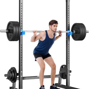BEKING Power Rack Squat Rack Cage with Pull Up Bar,Adjustable Power Cage Exercise Squat Stand with Barbell Rack Weight Plate Storage,Strength Training Workout Station for Home Gym Fitness