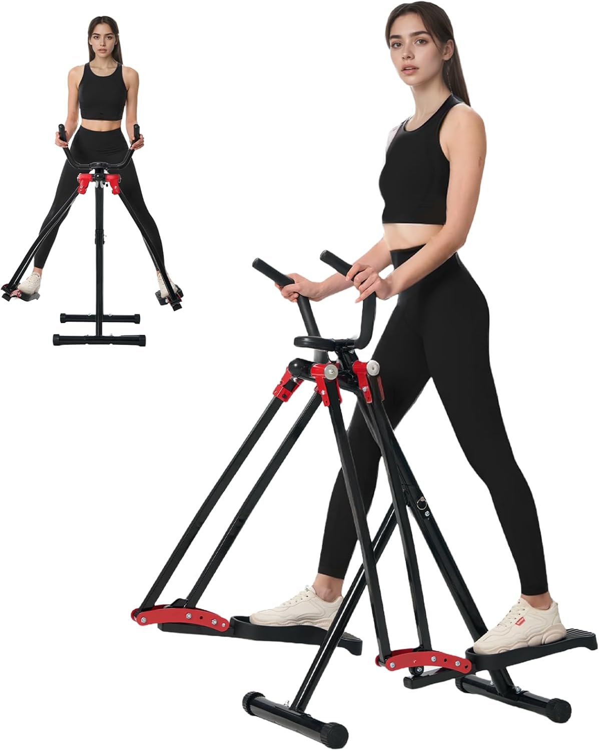 Air Walker Exercise Machine, Cardio Cross Trainer Glider for Home Exercise, Foldable Elliptical for Small Spaces, 350LBS Weight Capacity