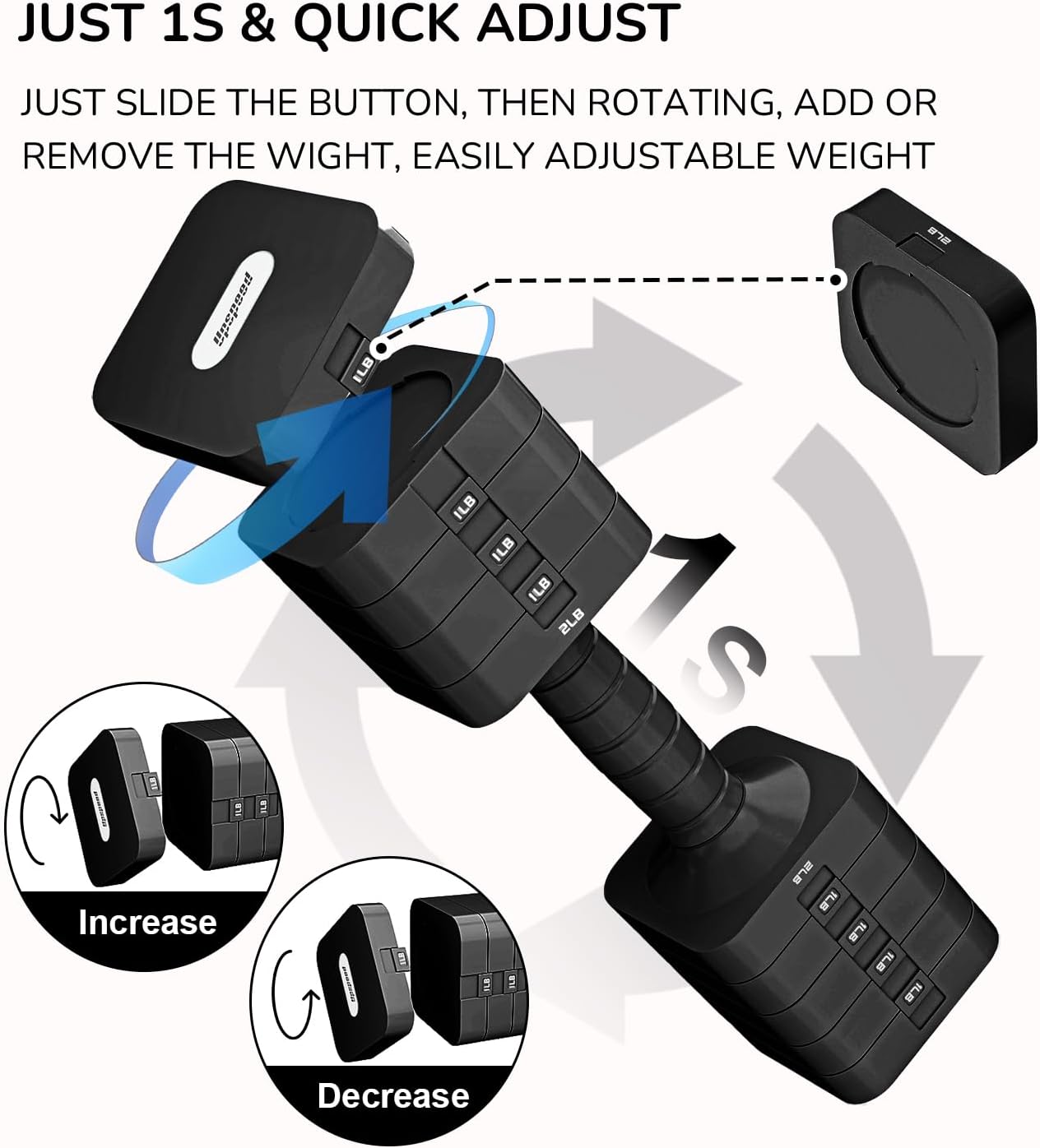 Adjustable Dumbbell Set for Women Men 16LB 20LB Hand Weights Dumbbells Sets Woman Exercise Fitness dumbbell Adjust dumbbells set of 2 for Home Gym Workout Strength Training Equipments - Image 4