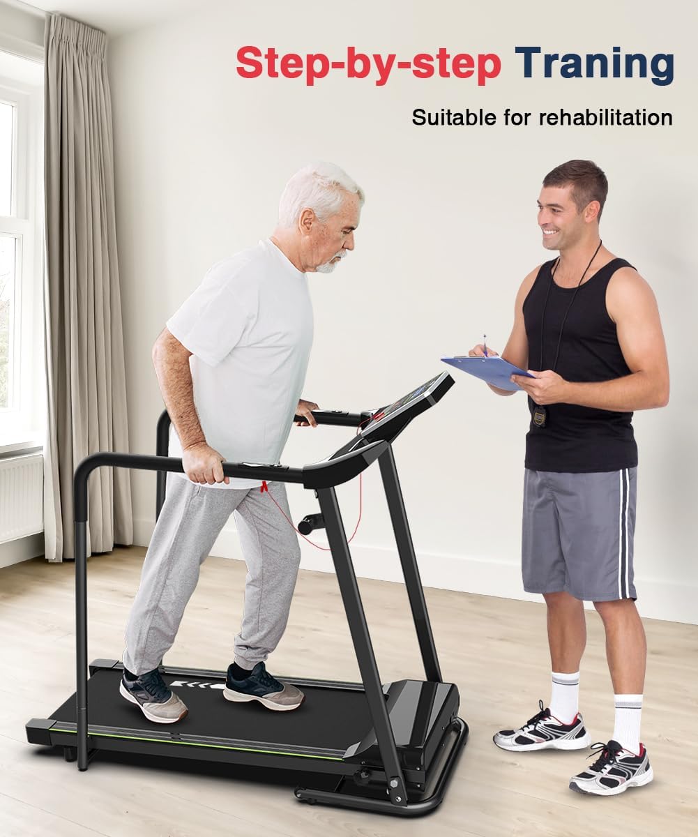 Redliro Walking Treadmill with Long Handrail for Balance, Recovery Fitness Exercise Machine Foldable for Home use with Holder for Phone & Cup,LCD Display, 300 lbs Capacity - Image 7