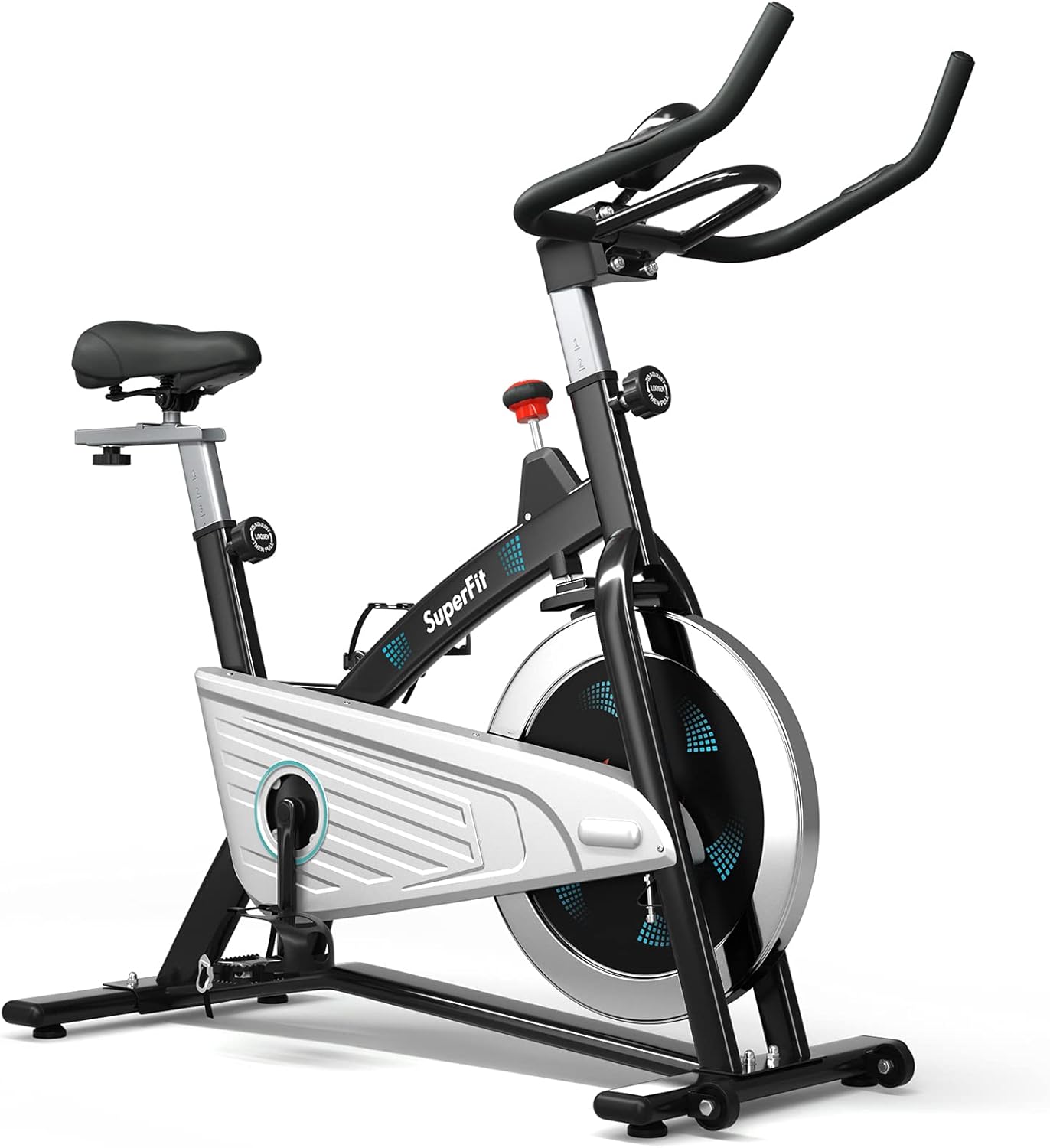 Goplus Magnetic Stationary Bike, Indoor Exercise Cycling Bike Smooth Belt Drive W/Heart Rate, LCD Monitor, Full Adjustment Near-silent Home Cardio Workout