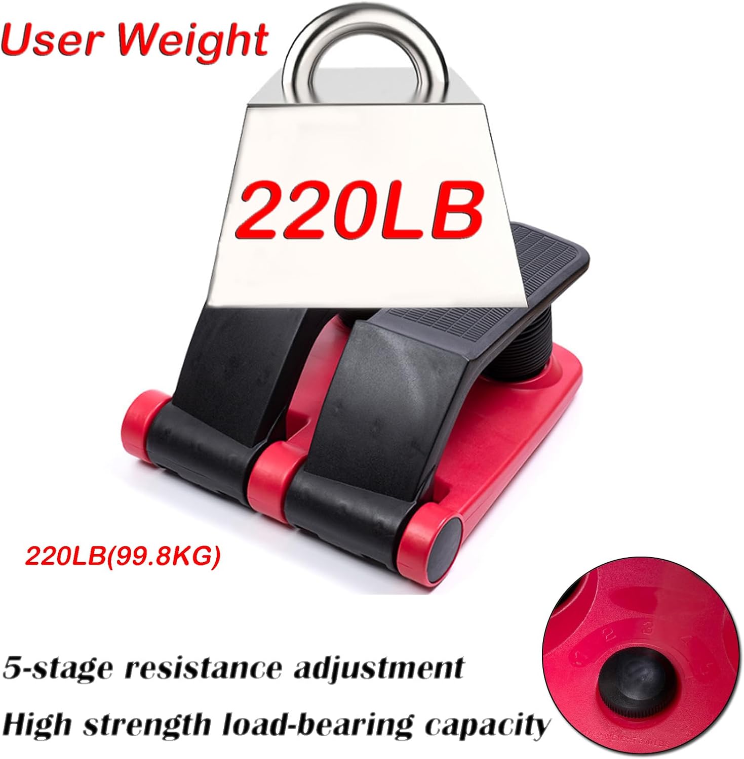 INTBUYING Mini Twist Stepper for Exercise Workout at Home with Resistance Bands Quiet Step Machine Portable with LCD Monitor and Non-Slip Pedals for Gym Home - Image 6