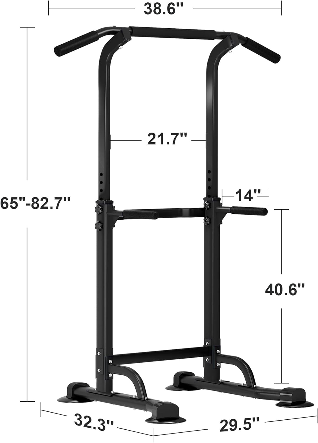 SogesHome Power Tower Pull Up Bar and Dip Station Adjustable Height Dip Stand Multi-Functional Strength Training Fitness Workout Station - Image 6