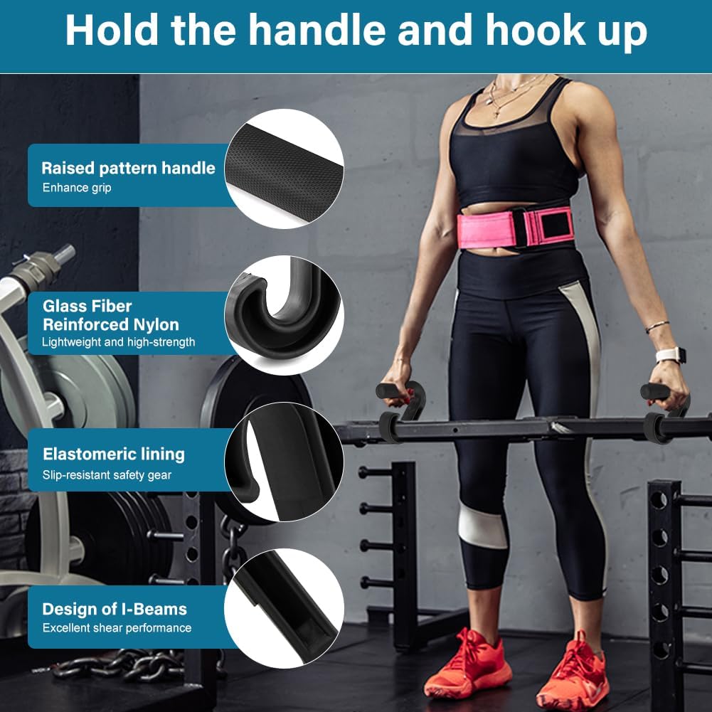 2pcs Neutral Grip Handles for Pull Up Bar Pull Up Handles with Ergonomic Portable Hooks for Home Gym Portable Hooks for Barbell Row Deadlift (Color:Black) - Image 7