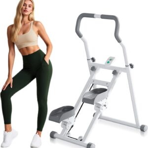 Adjustable Stair Stepper for Home Exercise, 3-in-1 Folding Cardio Step Machine with Handlebar & Oversized Pedals, 90% Pre-Assembled Stair Climber for Indoor Fitness