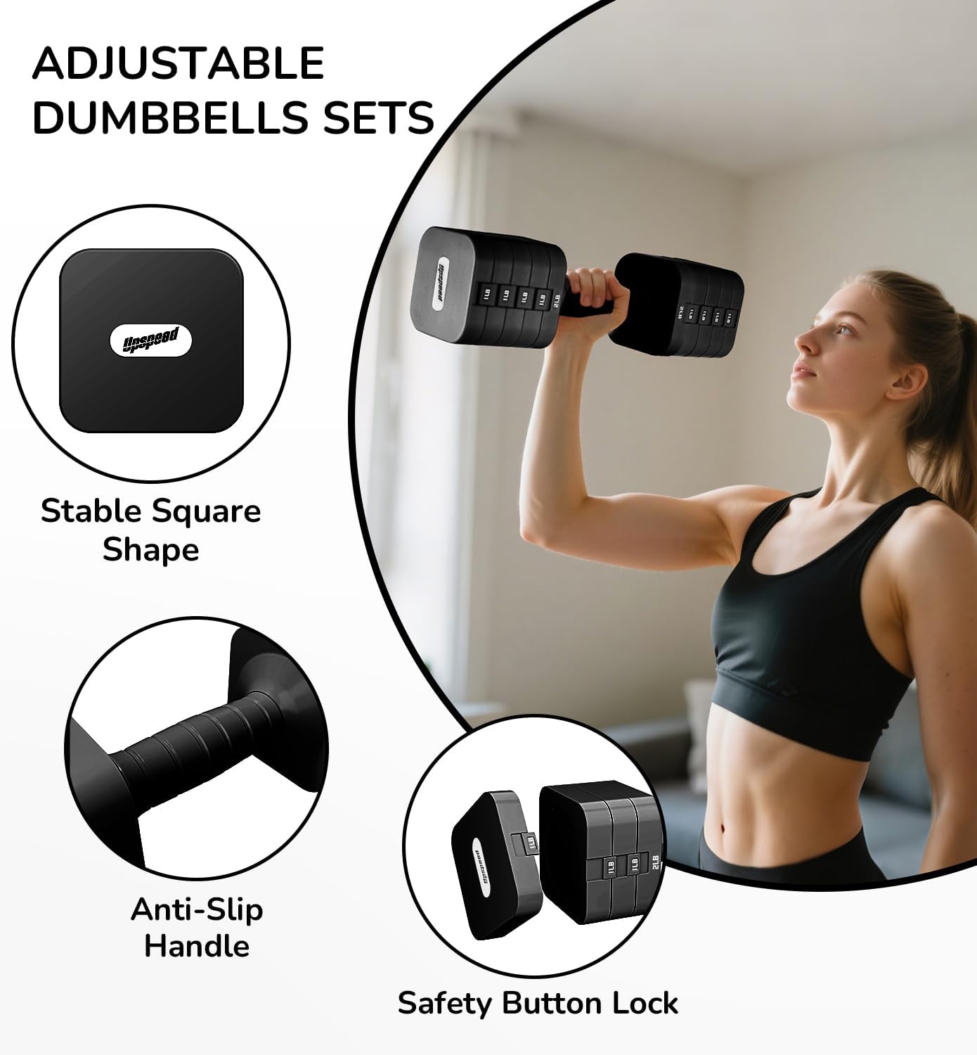 Adjustable Dumbbell Set for Women Men 16LB 20LB Hand Weights Dumbbells Sets Woman Exercise Fitness dumbbell Adjust dumbbells set of 2 for Home Gym Workout Strength Training Equipments - Image 5