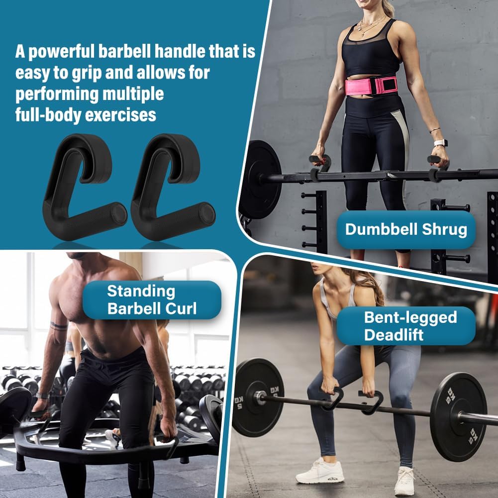 2pcs Neutral Grip Handles for Pull Up Bar Pull Up Handles with Ergonomic Portable Hooks for Home Gym Portable Hooks for Barbell Row Deadlift (Color:Black) - Image 5