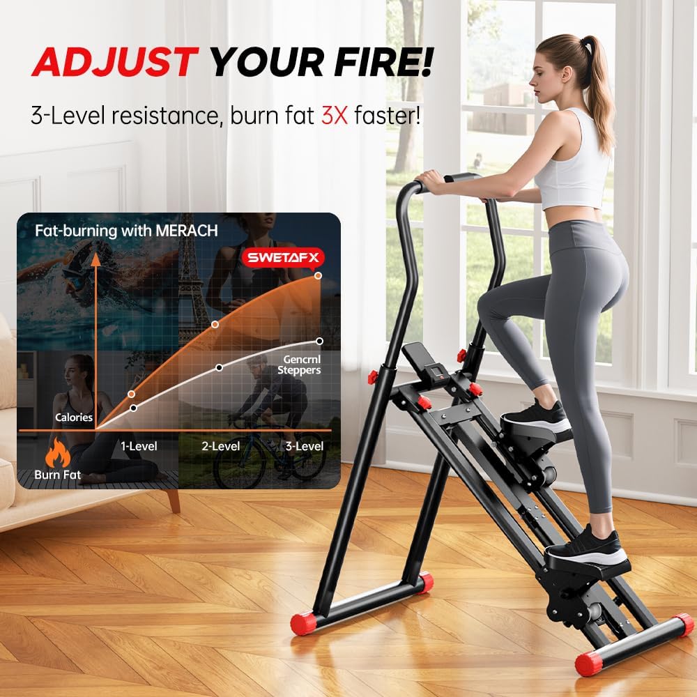 Stair Stepper for Home Gym Exercise, New Version Vertical Climber Machine for Full-Body Workout,Resistance Three-Speed Adjustment, Compact Folding Cardio Exercise Climber - Image 5