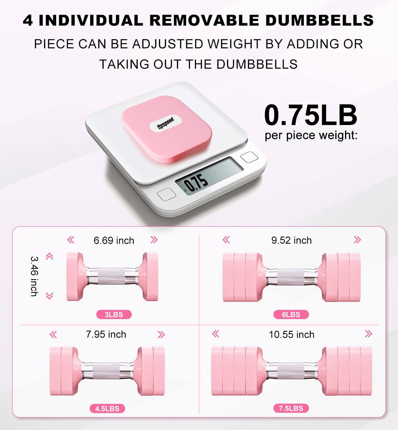 15LB 20LB 40LB 50LB Adjustable Dumbbell Set Free Weights Dumbbells Set for Women Men Hand Weights Sets Adjust Dumbbell Weight Sets for Home Gym Exercise Workout Strength Training Equipments - Image 5