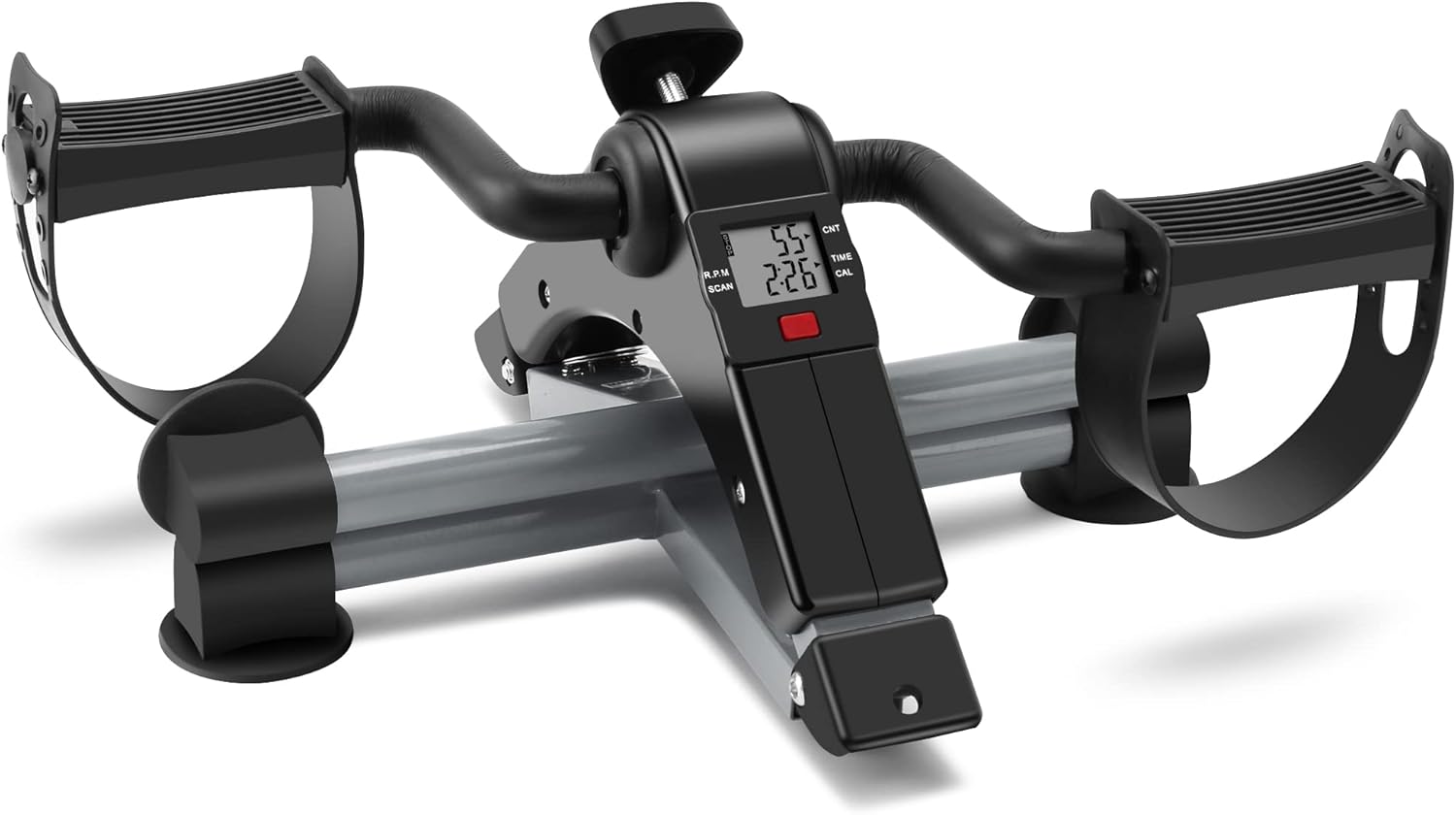 Folding Exercise Bike Pedal Exerciser Portable Desk Bike with LCD Display for Arms and Legs Workout - Image 3