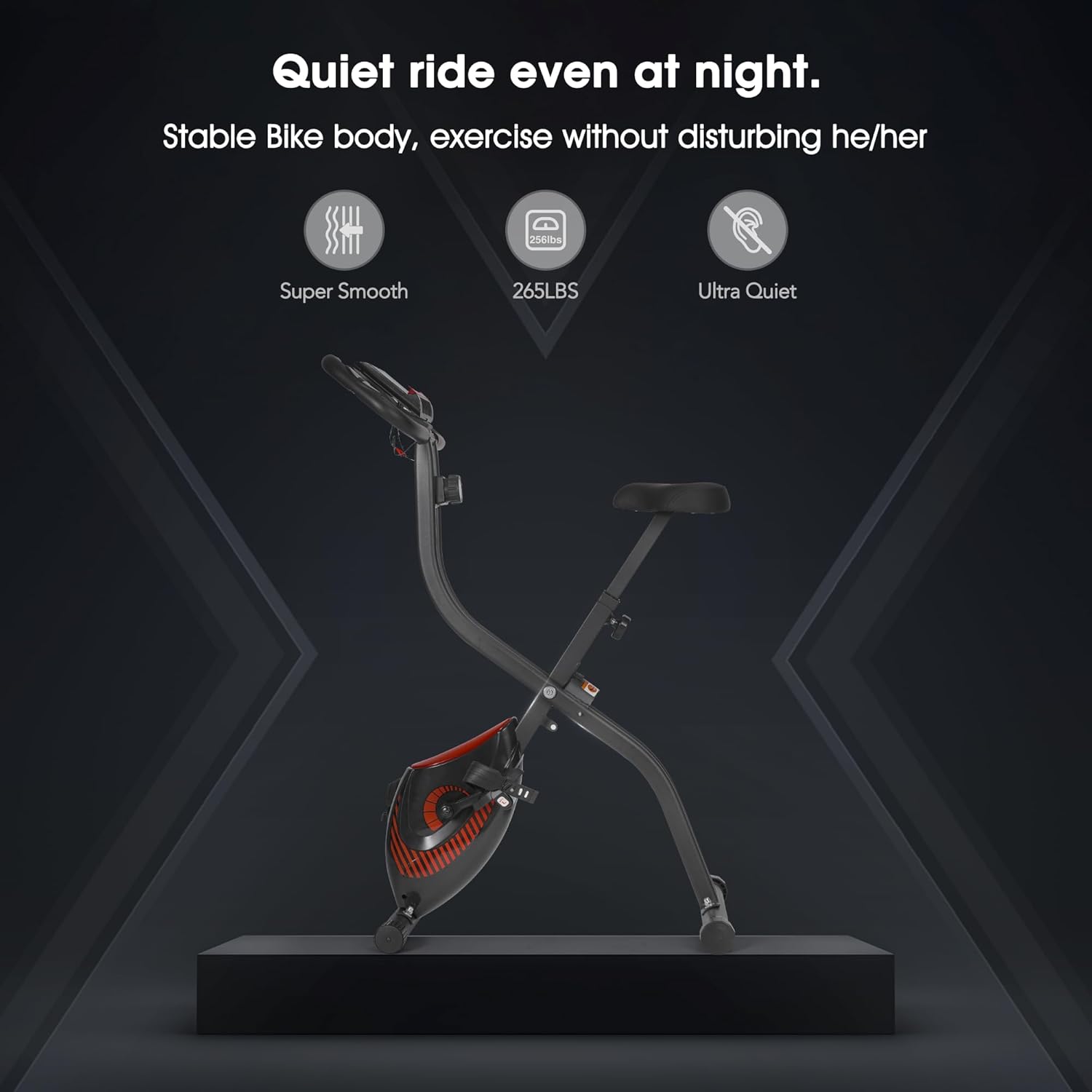 Exercise Bike 3 IN 1 Stationary Bike Folding Exercise Bike with 8-Level Adjustable Resistance Comfortable Seat Cushion LCD Monitor 265 lbs Weight Capacity for Home Gym Workout - Image 6