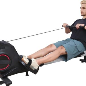 YOXIER Foldable Rowing Machine for Home – 350lb Weight Capacity, 8-Level Magnetic Resistance, Quiet Cardio Workout Machine with Tablet Holder – Compact Design for Home Gym, Apartment & Small Spaces