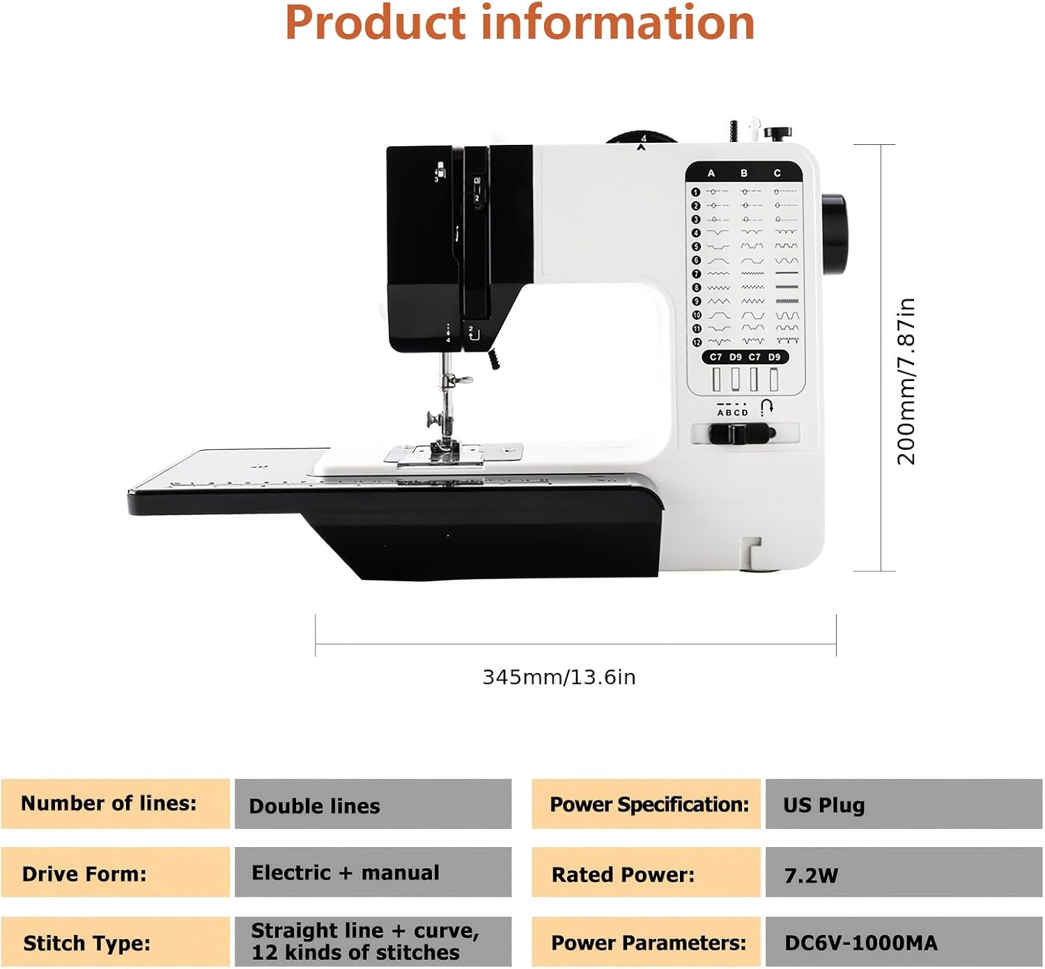Sewing and Quilting Machine Built in Sewinglight, 38 Stitch Patterns Sewing Machine 2 Thread Lockstitch Adjustable Stitch Length 4 Step Button Hole Sewing Machine for Beginners and Adults - Image 4
