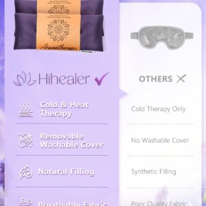 Weighted Eye Mask for Sleep, Yoga, Meditation, Lavender Eye Pillow Heated for Headache, Sinus, Dry Eyes Relief, Moist Heat Mask Purple Relaxation Gifts for Women (Purple)