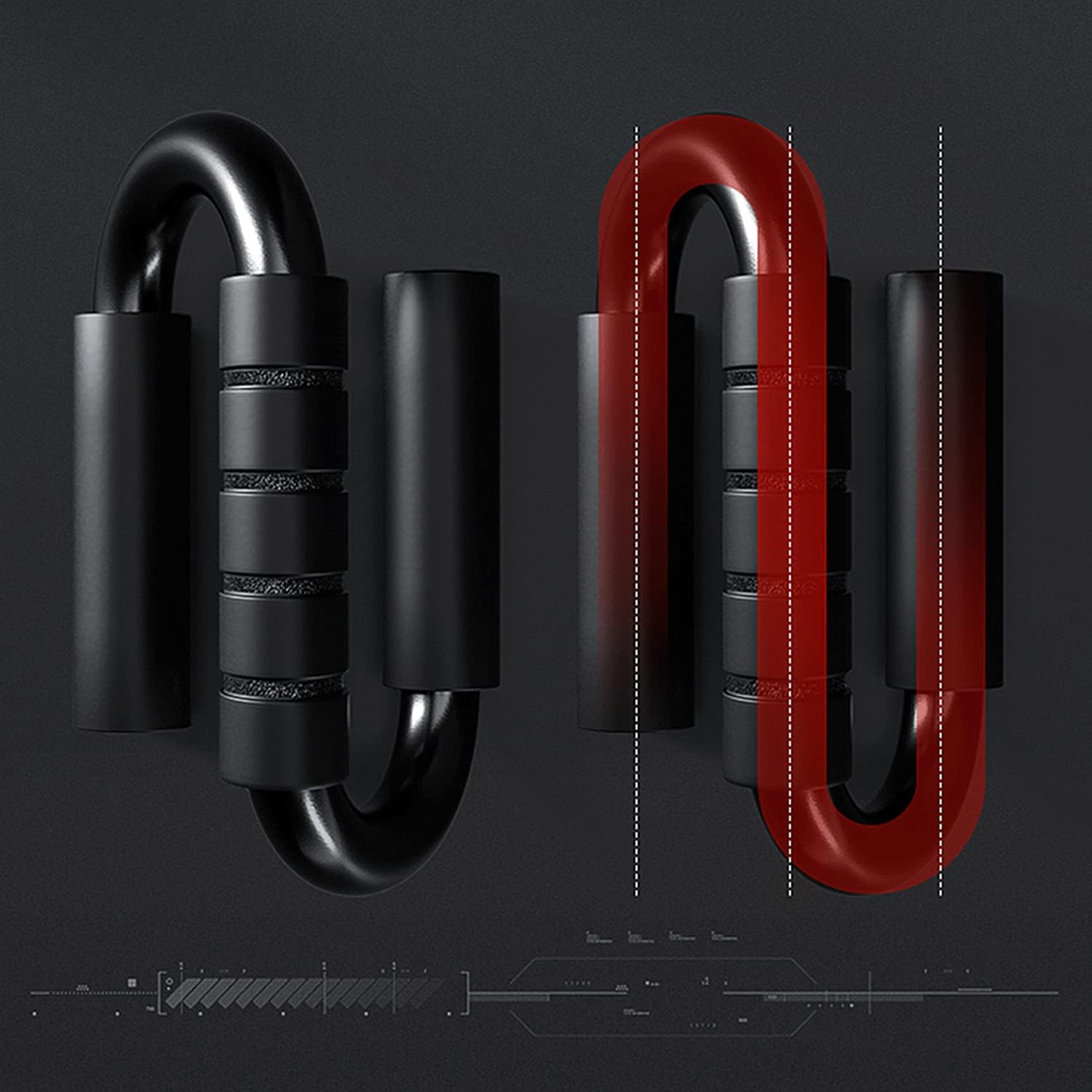 KitchLife AIR-ONE SPORTS Push Up Bars, Extra Thick Non Slip Foam Grip, Unique Sturdy Structure push up stands, Perfect Strength Training Home Gym Push up Handles for Floor - Image 9
