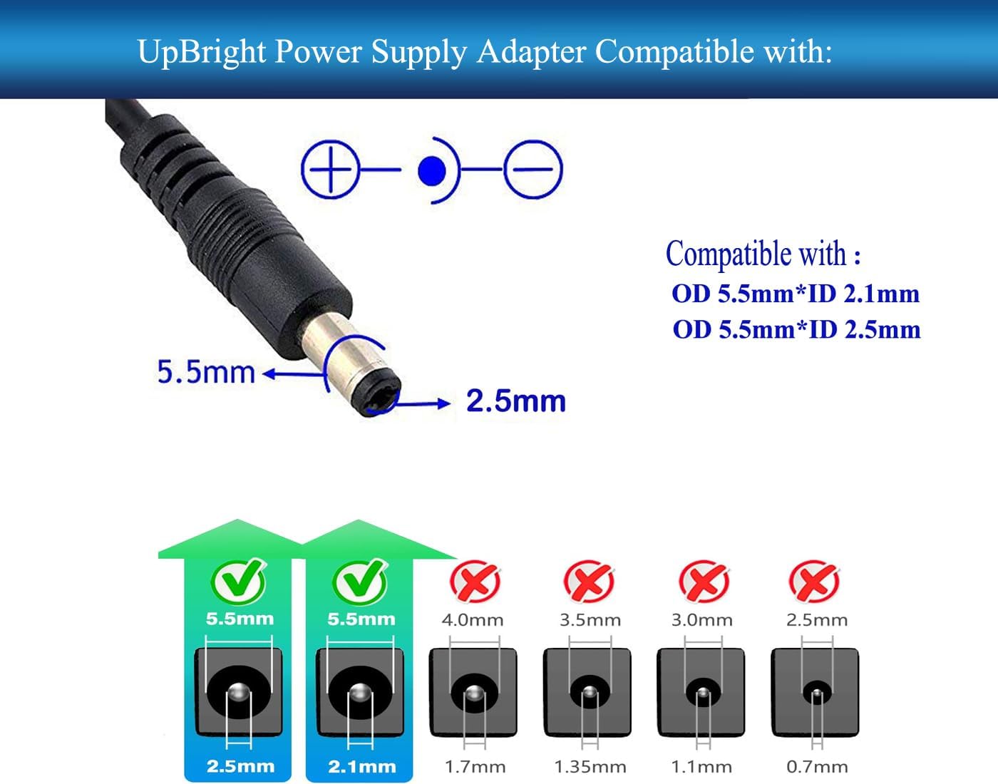 UpBright AC/DC Adapter Compatible with Life Fitness E1 E3 X1 X5 R1 Elliptical Cross-Trainer Bike E1-XXXX-0105 E3-XXXX-0105 X1-XX00-0104 X5-XX00-0104 R1-XX00-0104 8974001 Power Supply Cord Charger - Image 2
