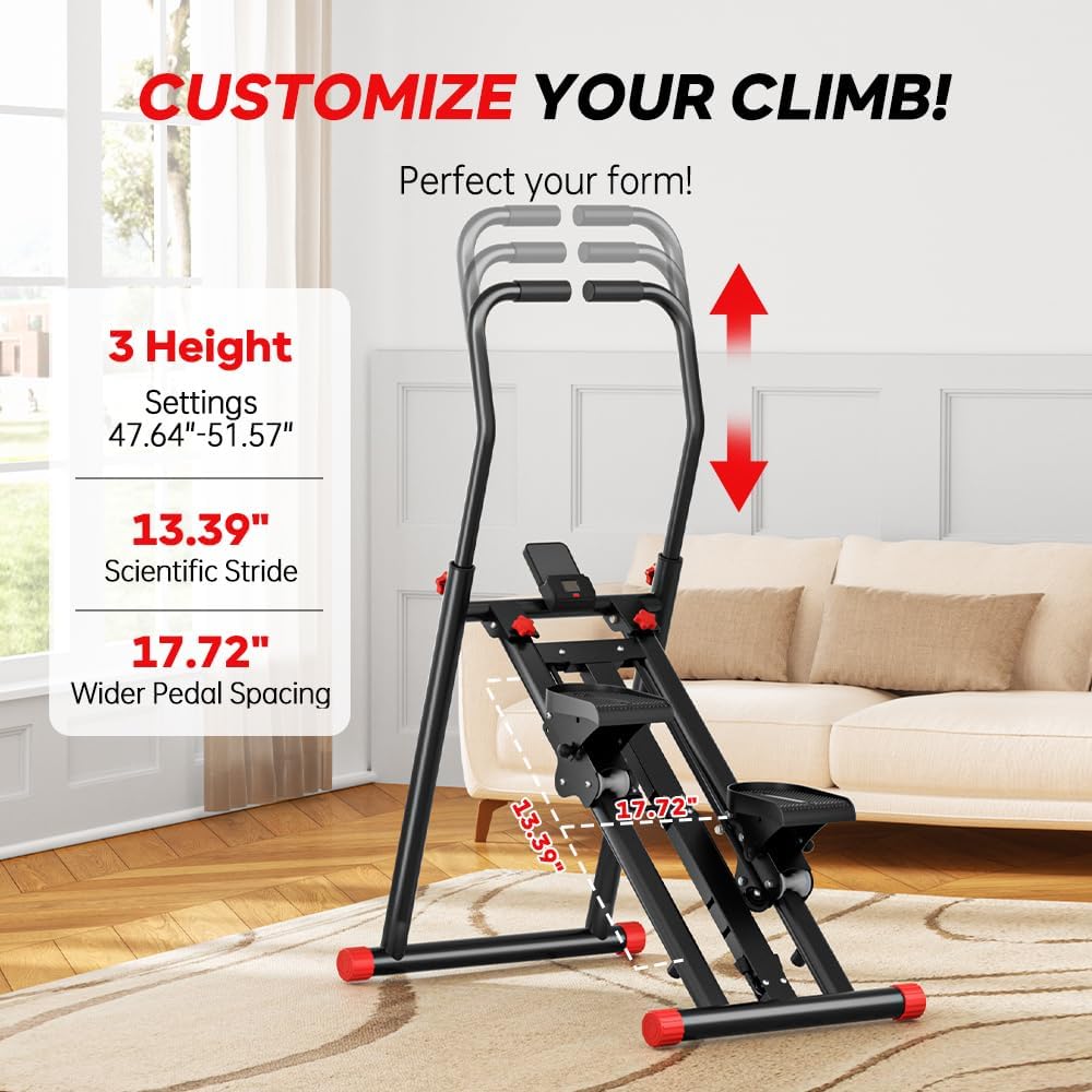 Stair Stepper for Home Gym Exercise, New Version Vertical Climber Machine for Full-Body Workout,Resistance Three-Speed Adjustment, Compact Folding Cardio Exercise Climber - Image 2