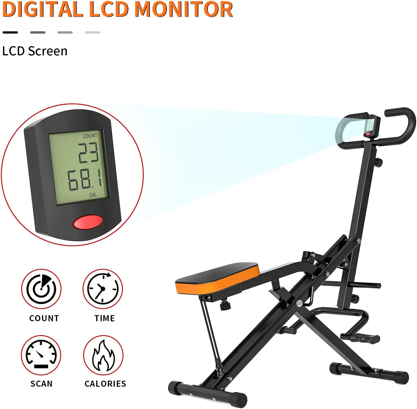 Magnetic Rowing Machine for Home Adjustable 8-Speed Booster Burn Fat & Sculpt Muscles Supports Up to 265 LBS Phone/Tablet-Ready Design - Image 4