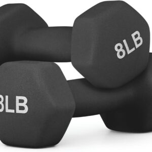 MADOG Dumbbell Set, Anti-Slip Neoprene Coated Hexagon Hand Weights for Home Gym Equipment Workouts Strength Training