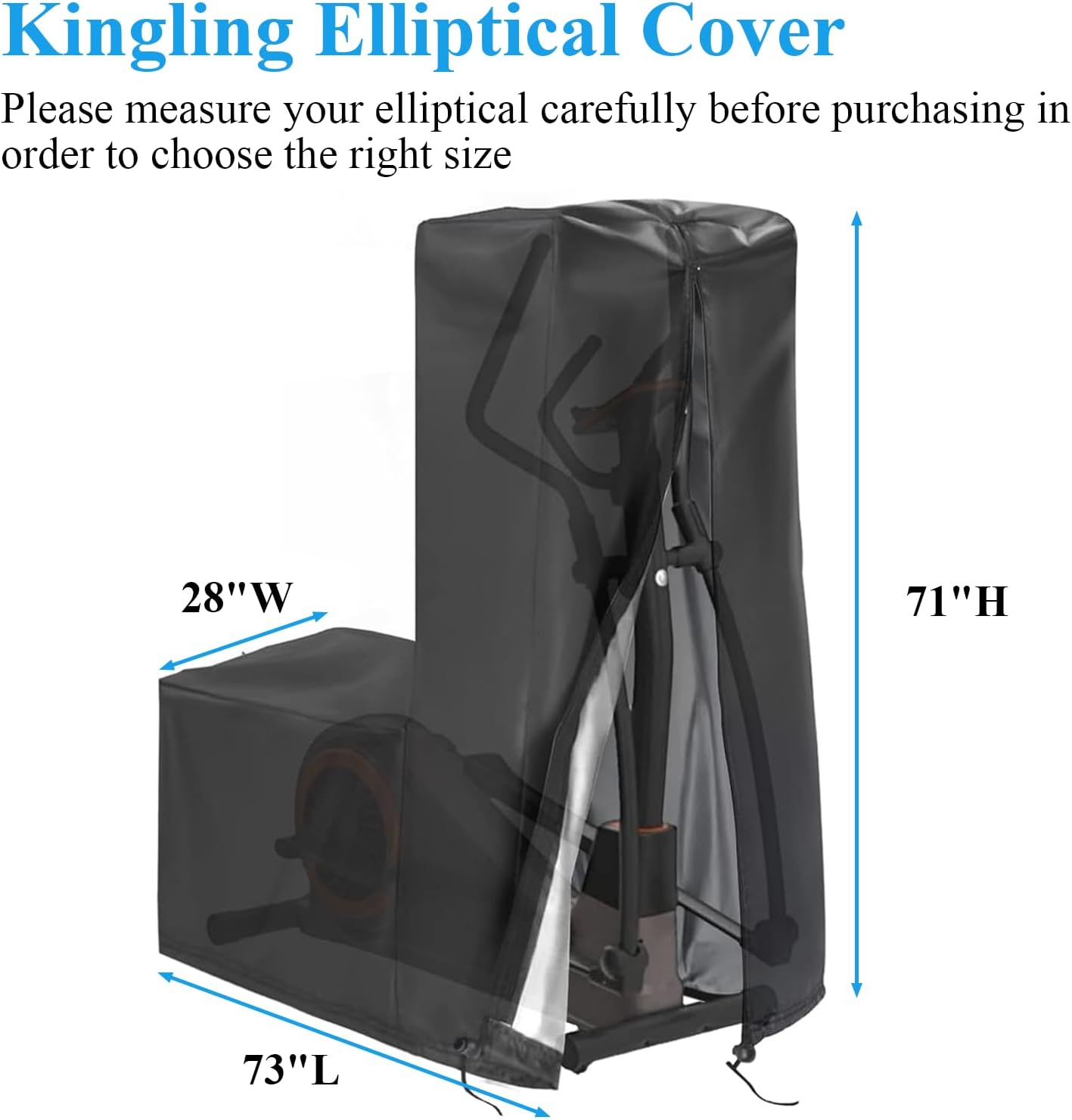 Kingling Elliptical Exercise Machine Cover - Waterproof & Dustproof Protective Cover for Home Use - Image 2