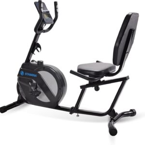 Stamina Recumbent Exercise Bike for Home 346 w/Smart Workout App – Stationary Bike for Adults, Seniors w/Large, Adjustable, Comfortable Seat & Walk-Thru Design
