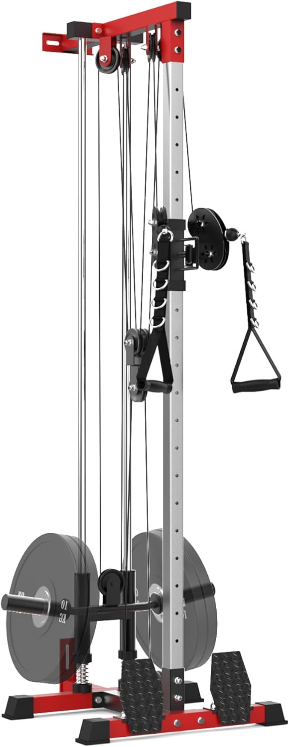 LAT Pulldown Machine, Multi-Functional Cable Machine with High and Low Pulley Station, Row Cable Machine Home Gym with Leg Support, Tricep Workout Equipment - Image 8
