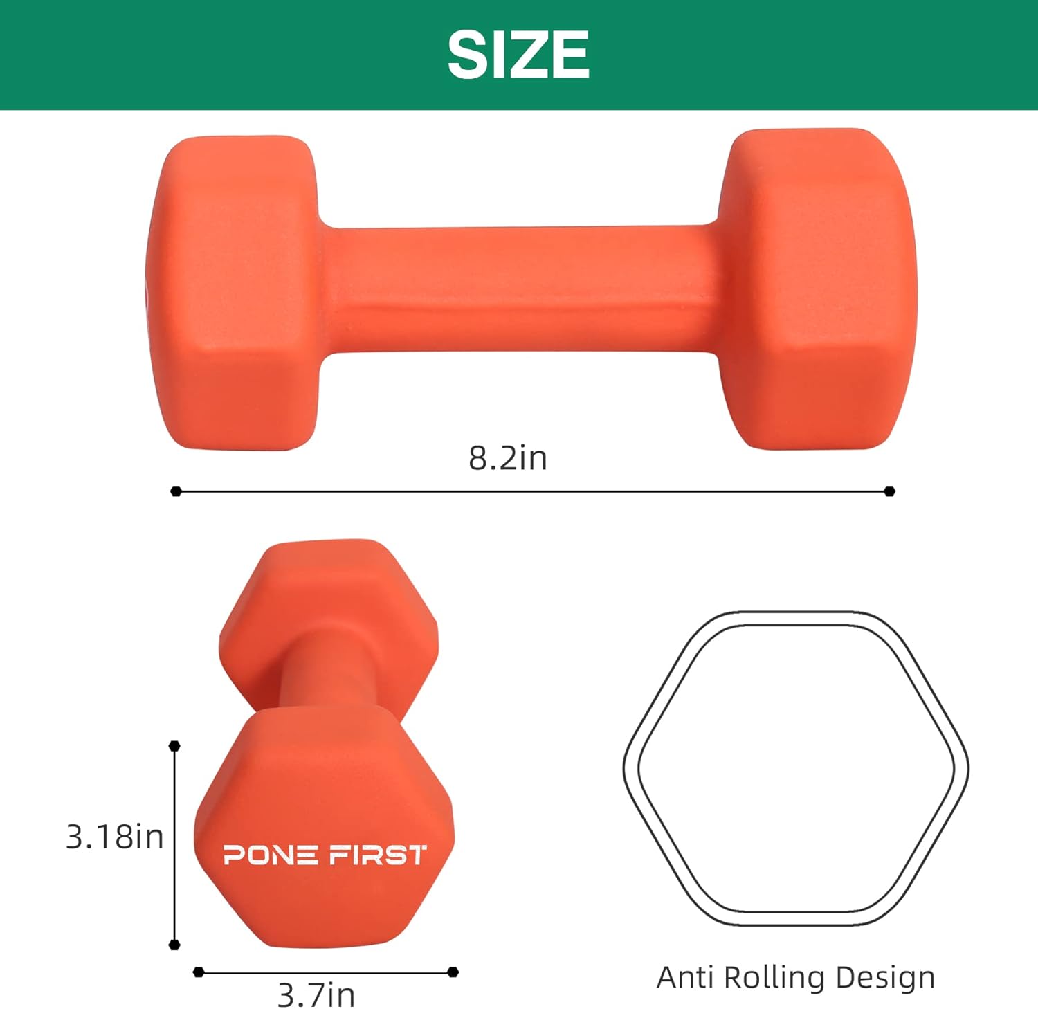 Dumbbell Hand Weight Pairs – Neoprene Dumbbell Exercise & Fitness For Home Gym Equipment and Adjustable Dumbbell Sets–Non-Slip, Color Coded Hex Shaped Free Weights For Women,Men 2LB 3LB 5LB 8LB 10LB Pounds - Image 8