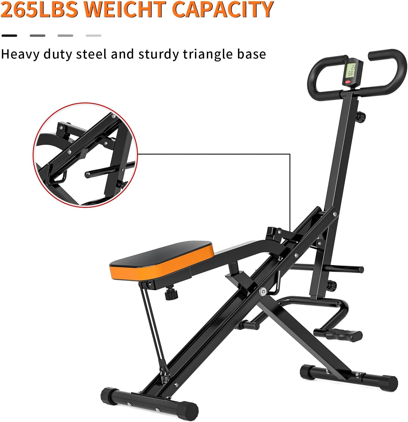 Magnetic Rowing Machine for Home Adjustable 8-Speed Booster Burn Fat & Sculpt Muscles Supports Up to 265 LBS Phone/Tablet-Ready Design - Image 3