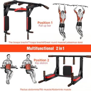 Multifunctional Wall-Mounted Pull-Up Bar – Heavy-Duty Indoor Horizontal Bar for Home Gym, Chin-Up, Punching Bag, and Exercise Equipment – Adjustable & Space-Saving (Black)